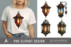 Watercolor Fantasy Lanterns Clipart Product Image 1