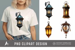 Watercolor Fantasy Lanterns Clipart Product Image 1