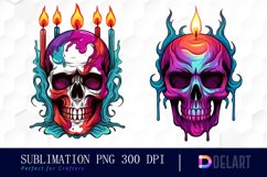 Watercolor Fantasy Skulls Clipart Bundle Product Image 5