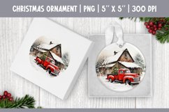 Watercolor Christmas Ornament Sublimation | Farm &amp; Truck Product Image 1