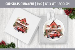 Watercolor Christmas Ornament Sublimation | Farm &amp; Truck Product Image 1