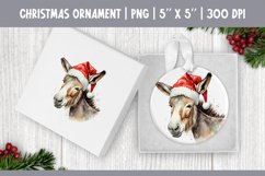 Watercolor Christmas Ornament Sublimation Design | Donkey Product Image 1