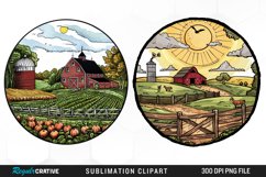 Watercolor Farm Illustration PNG Clipart Product Image 1