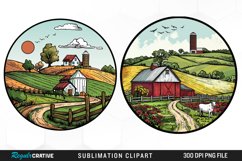 Watercolor Farm PNG Set Clipart Product Image 1