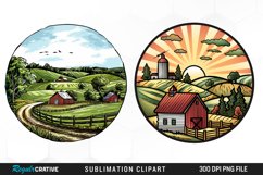 Watercolor Farm PNG Set Clipart Product Image 1