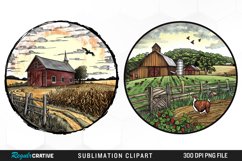 Watercolor Farm Illustration PNG Clipart Product Image 1