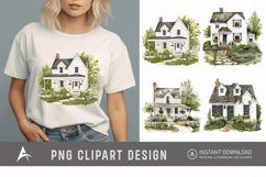 Watercolor Farmhouse Clipart Product Image 1