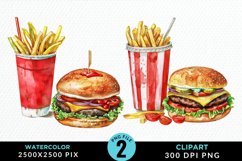 Watercolor Fast Food Graphic Clipart Product Image 1