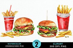 Watercolor Fast Food Graphic Clipart Product Image 1