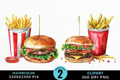 Watercolor Fast Food Graphic Clipart Product Image 1