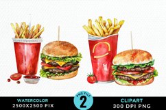 Watercolor Fast Food Graphic Clipart Product Image 1