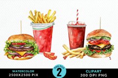 Watercolor Fast Food Graphic Clipart Product Image 1