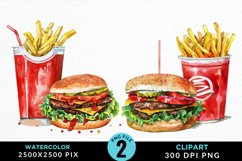Watercolor Fast Food Graphic Clipart Product Image 1
