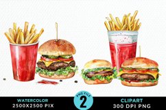 Watercolor Fast Food Graphic Clipart Product Image 1