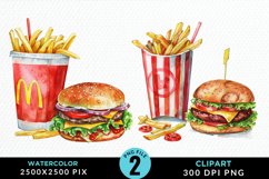 Watercolor Fast Food Graphic Clipart Product Image 1