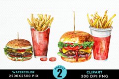 Watercolor Fast Food Graphic Clipart Product Image 1
