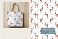 Watercolor Fawn Seamless Pattern Set Product Image 3