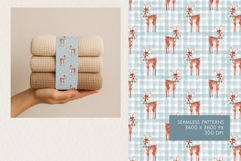 Watercolor Fawn Seamless Pattern Set Product Image 4