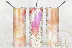 Feather Skinny Tumbler Sublimation Orange Watercolor Boho Product Image 2