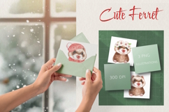 Watercolor Ferret Clipart Set Product Image 2