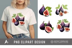 Watercolor Fig Fruits Sublimation Clipart Product Image 1