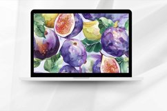 Watercolor figs fruit Digital Paper Bundle Product Image 2