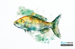 Watercolor Fish Bone PNG Clipart Product Image 1