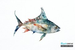 Watercolor Fish Bone PNG Clipart Product Image 1