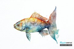 Watercolor Fish Bone PNG Clipart Product Image 1