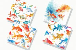 Watercolor Fish Digital Paper Bundle Product Image 2