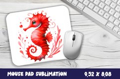 Cute Watercolor Baby Seahorse| Mouse Pad Sublimation Product Image 1