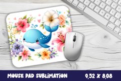 Whale flowers Mouse Pad Design, Sea Sublimation Designs Product Image 1