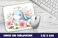 Whale flowers Mouse Pad Design, Sea Sublimation Designs Product Image 1