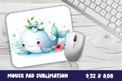 Whale flowers Mouse Pad Design, Sea Sublimation Designs Product Image 1