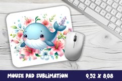 Whale flowers Mouse Pad Design, Sea Sublimation Designs Product Image 1