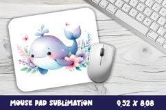 Whale flowers Mouse Pad Design, Sea Sublimation Designs Product Image 1