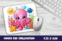 Watercolor Octopus Mouse Pad Design, Sea Sublimation Designs Product Image 1