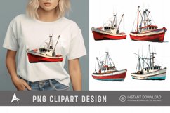 Watercolor Fishing Boat Clipart Product Image 1
