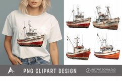 Watercolor Fishing Boat Clipart Product Image 1
