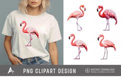 Watercolor Flamingo Clipart Product Image 1
