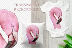 Watercolor flamingo sublimation png t-shirt design Product Image 2