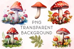 Watercolor Mushrooms Clipart Bundle Product Image 2