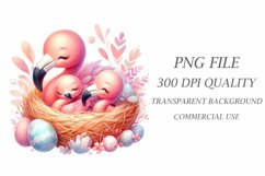 watercolor flamingo sublimation clipart Product Image 3