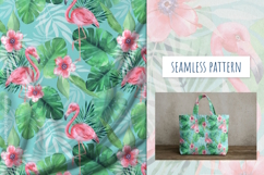 Watercolor Flamingo Tropical Seamless Pattern Product Image 3