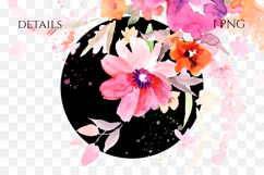 Watercolor Pink Floral Arrangement PNG Product Image 2