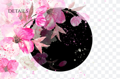 Watercolor Pink Floral Corner PNG Product Image 2