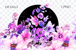 Watercolor Floral Border PNG Product Image 2