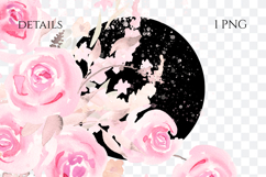 Watercolor Pink Roses Floral Arrangement PNG Product Image 2