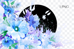 Watercolor Purple Floral Corner PNG Product Image 2