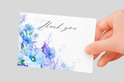 Watercolor Purple Floral Corner PNG Product Image 3